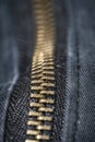 Zipper in a downward trajectory on the jacket Royalty Free Stock Photo