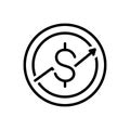 Black line icon for Macroeconomic, investment and finance Royalty Free Stock Photo