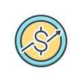 Color illustration icon for Macroeconomic, investment and finance Royalty Free Stock Photo