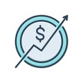 Color illustration icon for Macroeconomic, investment and growth Royalty Free Stock Photo