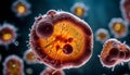 Macrophages engulfing bacteria, illustration Royalty Free Stock Photo