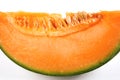 Macrophoto melons cantaloupe. A piece of ripe melon Royalty Free Stock Photo