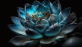 Macrophoto of an amazing unique magical blue lotus