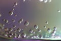 Macrophotography Of Air Bubbles On The Wall And Bottom Of A Glass And Pieces Of Ice In A Soda Drink