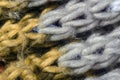 Macrophotography of a knitted wool scarf. Royalty Free Stock Photo