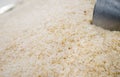 Macroshot of long rice, sale on local city market Royalty Free Stock Photo