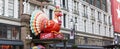 MacyÃ¢â¬â¢s Department Store in Herald square with a turkey decoration on the entrance for the Thanksgiving Day Parade