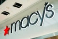 Macy`s logo situated above the store located in Westfield Valley Mall Royalty Free Stock Photo