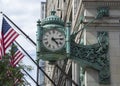 Macy`s, Marshall Field`s clock in downtown Chicago Royalty Free Stock Photo