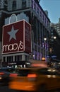 Macy`s New York City Herald Square Midtown Manhattan Macys Lights Evening Traffic Cars Royalty Free Stock Photo