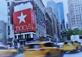 Macys Building New York City Moving Cars People and Traffic