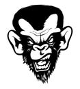 Mad Angry Bad Chimp Ape Monkey Gorila Ink Black White