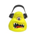 mad bad crazy deranged music monster headset headphones bluetooth music one eyed remote Royalty Free Stock Photo