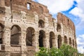 Mad clouds and Coliseum old building in Rome city, Italy Royalty Free Stock Photo