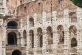 Mad clouds and Coliseum old building in Rome city, Italy Royalty Free Stock Photo