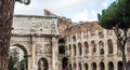 Mad clouds and Coliseum old building in Rome city, Italy Royalty Free Stock Photo