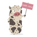 Mad Cow Disease Cell Vector Cartoon Royalty Free Stock Photo