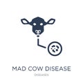 Mad cow disease icon. Trendy flat vector Mad cow disease icon on