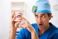 The mad doctor working in the clinic Royalty Free Stock Photo