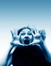 Mad girl shouts. Royalty Free Stock Photo