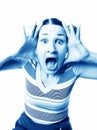 Mad girl shouts Royalty Free Stock Photo