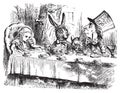 Mad HatterÃ¢â¬â¢s Tea Party, Alice in Wonderland original vintage engraving Royalty Free Stock Photo