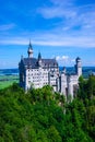 Mad King's Castle of Neuschwanstein on a sunny day Royalty Free Stock Photo