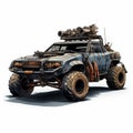 Mad Max 3 Vehicle Image: Hyper-detailed 2d Apocalyptic Car Renderings Royalty Free Stock Photo