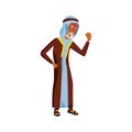 mad muslim man pensioner showing fist and screaming at driver on road cartoon vector Royalty Free Stock Photo