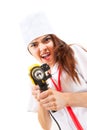 Mad nurse wants to drill you Royalty Free Stock Photo