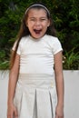 Mad Pretty Philippina Child Wearing Skirt Standing