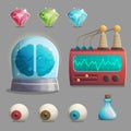 Mad professor laboratory items for game design