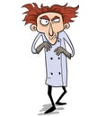 Mad scientist with crazy hair Royalty Free Stock Photo
