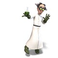 Mad scientist with dangerous fluid Royalty Free Stock Photo