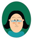 A Mad teacher with a frown on her face, vector or color illustration
