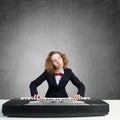 Mad woman play piano Royalty Free Stock Photo