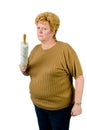 Mad woman with rolling pin Royalty Free Stock Photo