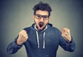 Mad young man screaming loudly Royalty Free Stock Photo