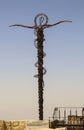 MADABA, JORDAN - APRIL 04, 2018: The monument - the Staff of Moses in Memorial Church of Moses, Madaba, Jordan