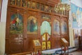 Altar of the Greek Orthodox church of Saint George in Madaba, Jordan. Royalty Free Stock Photo