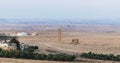 The destroyed Stylite Tower - Christian hermit not far from the historical archaeological site Umm ar-Rasas near Madaba city in Jo Royalty Free Stock Photo