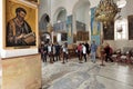 People in Greek Orthodox Basilica of St. George Royalty Free Stock Photo