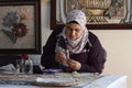 Madaba, Jordan. May 10 2022. A highly skilled female artist creating mosaic art at a centre near Mount Nebo where Jordanian disabl