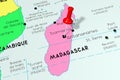 Madagascar, Antananarivo - capital city, pinned on political map