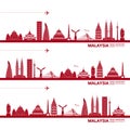 Malaysia travel destination vector illustration