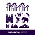 Libya Madagascar Blue travel destination vector illustration