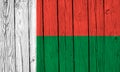 Madagascar Flag Over Wood Planks