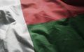 Madagascar Flag Rumpled Close Up