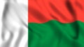 Madagascar flag waving symbol in the wind