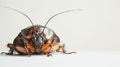 Madagascar hissing cockroach isolated on white background. Gromphadorhina portentosa. Big insect. Concept of exotic pets